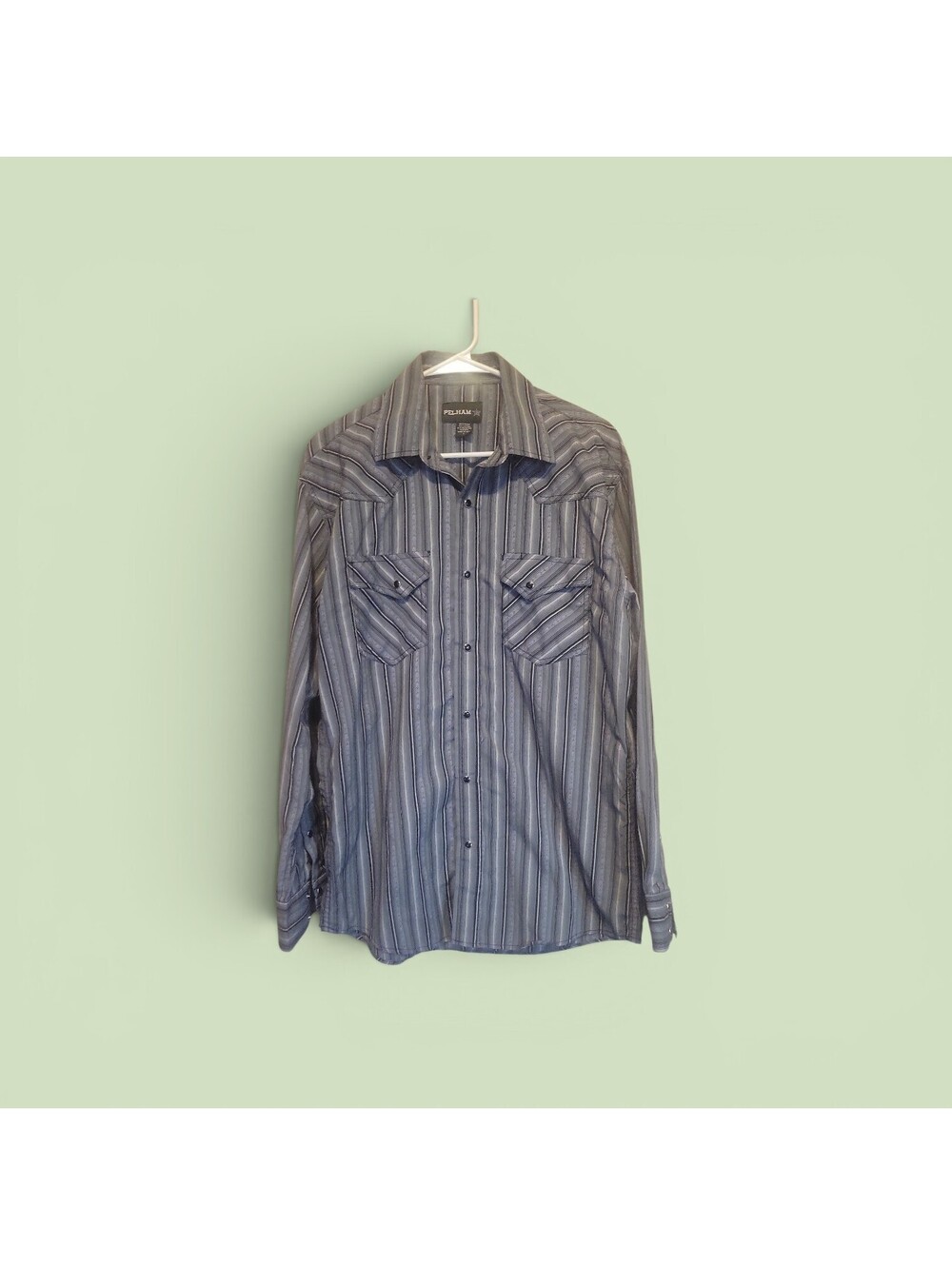 Pelham Men's Long Sleeve Button-Up Western Shirt Size L